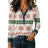 Women's Casual Long Sleeve Top Loose Fit Stylish Color Block Patchwork Shirt Comfortable Everyday Blouse