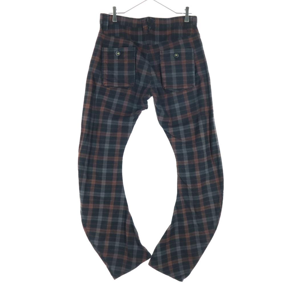 Beauty products PPFM Check Pattern 3D cutting Cotton pants Brown Men's Used