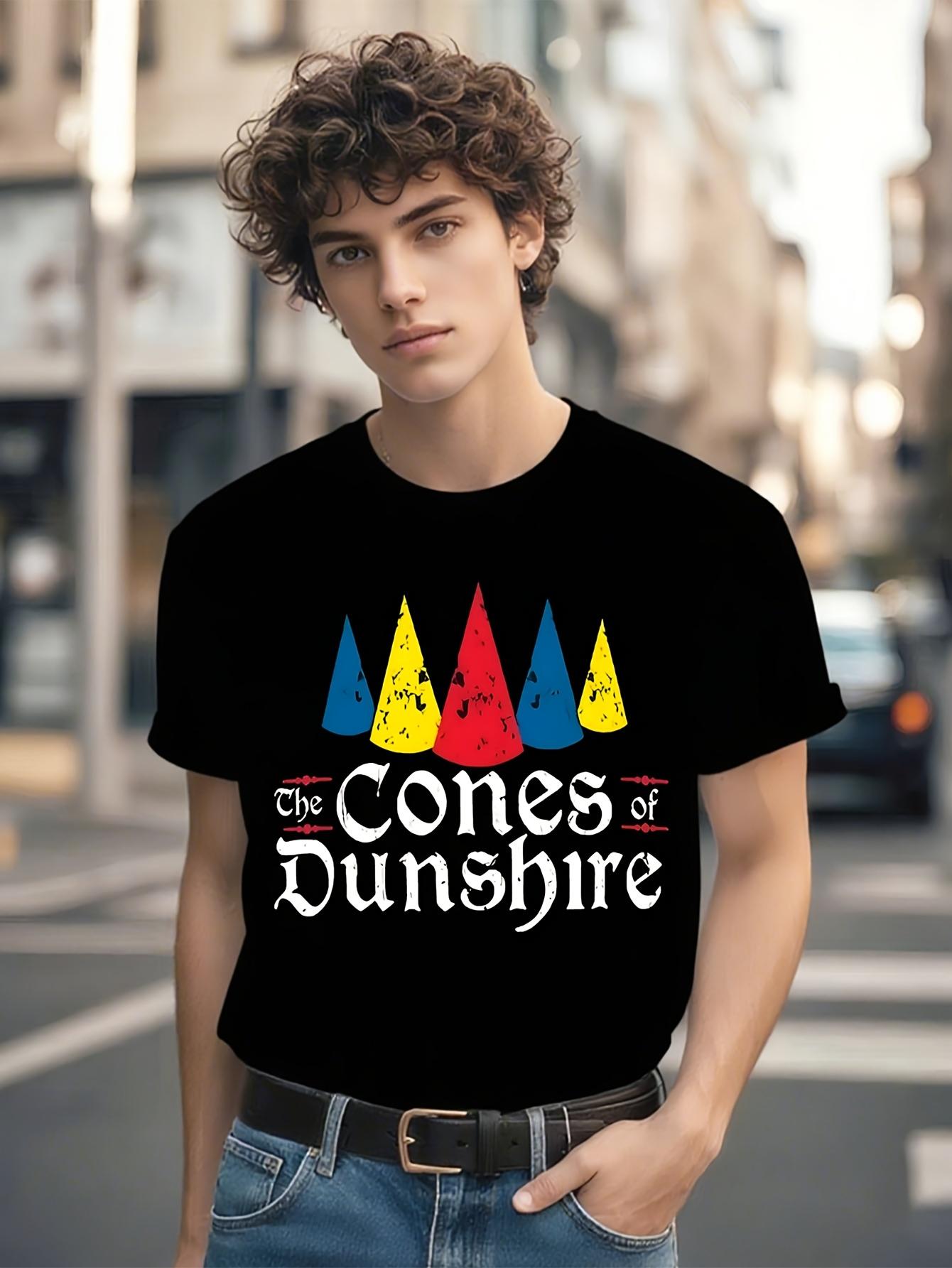 Parks and Recreation Cone Graphic T-shirt - Funny Cones of Dunshire Design - Black Casual Tee for Everyday & Office Wear - Machine Washable Apparel M