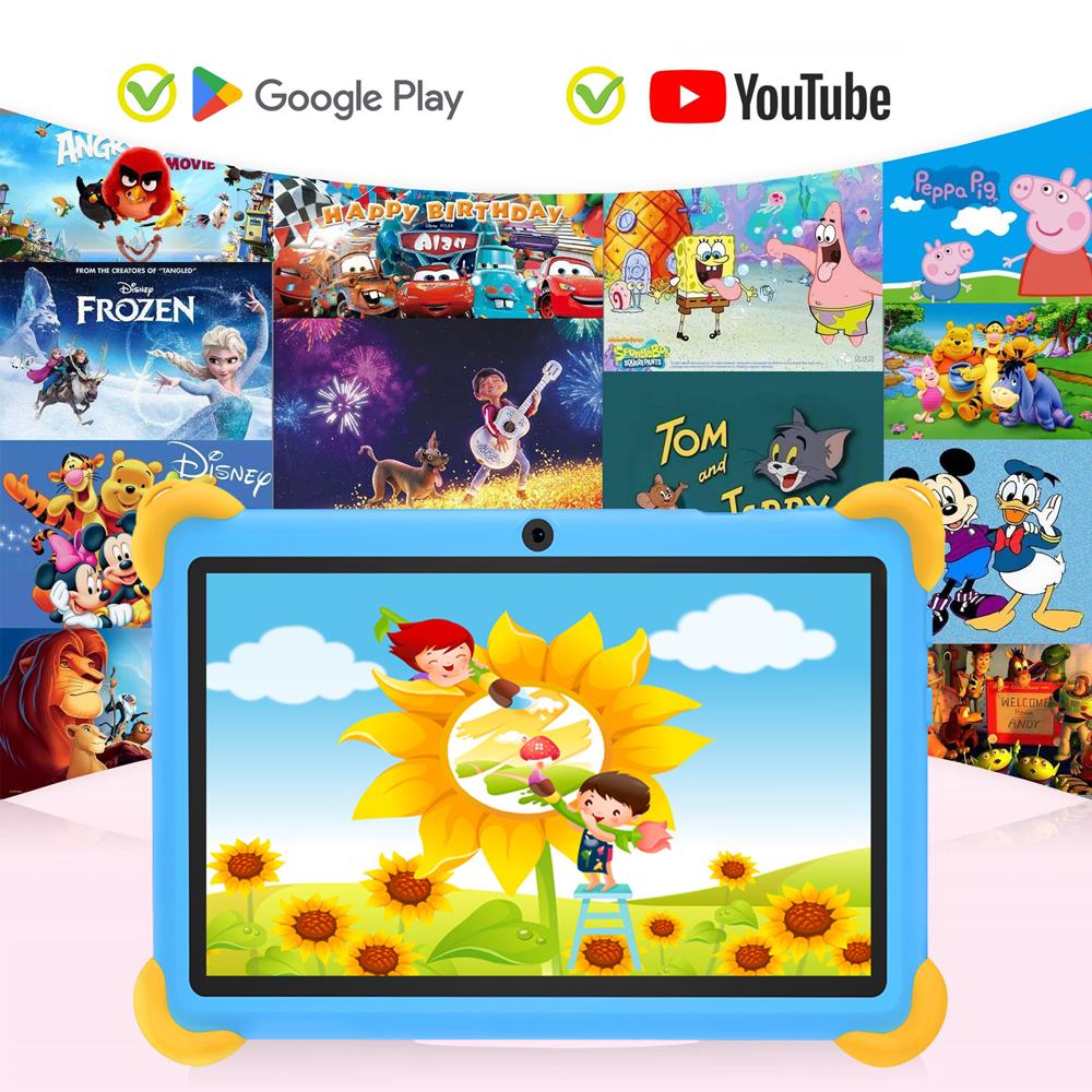 BDF Tableta KeDou WiFi 5G de 7 pulgadas para niños, tableta Android 9.0, 32 GB, bonito diseño, regalo de entretenimiento y aprendizaje para niños