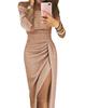 Funkelndes One-Shoulder Bodycon Abendkleid mit hohem Schlitz für Damen