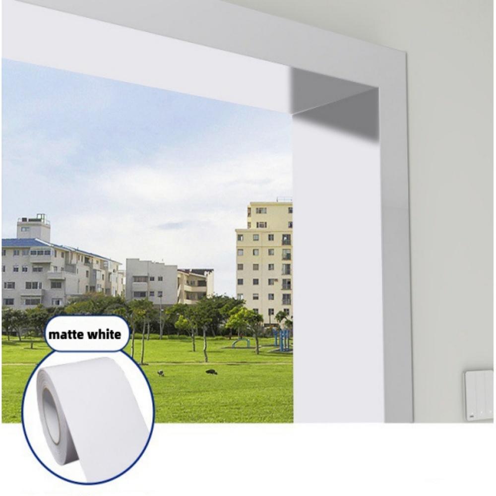 

Imitation Wood Grain Door Frame Decoration Sticker DIY Self-adhesive Refurbished Furniture Wood Grain Stickers Waterproof Tape 5mx10cm матовий колір білий