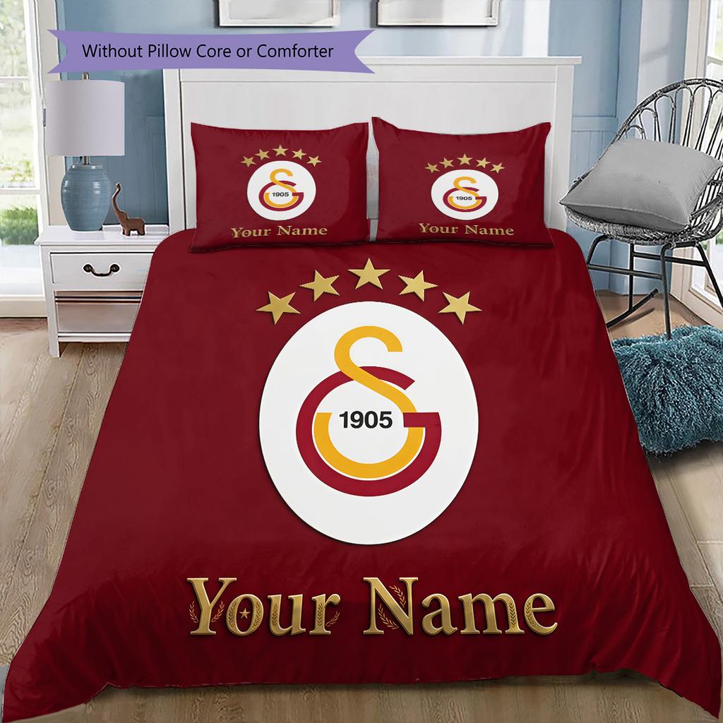 Vlastní jméno Galatasaray Pride Ložní prádlo, Sada přikrývek Povlak na přikrývku Povlak na polštář Domov Narozeninový dárek (1 * povlak na peřinu + 2 * povlak na polštář, bez jádra)
