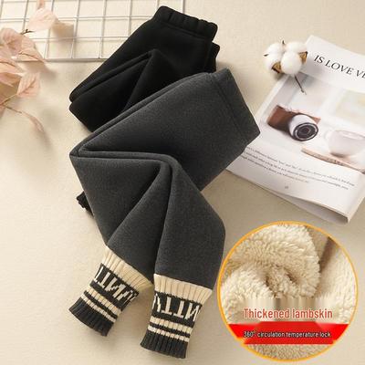 Girls' Fleece-Lined Leggings - Thick Winter Korean Style Fashion