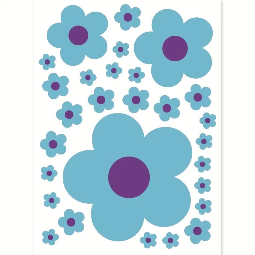 Colorful Flower Wall Sticker for Car Glass Baby Room Wall Decals Living Room Children Home Decor Bedroom Decoration 1Pcs Cartoon