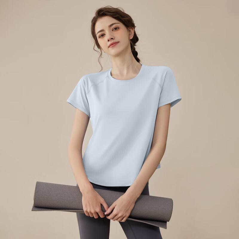 OEING Women's Quick-Dry Yoga Pilates Short Sleeve Top