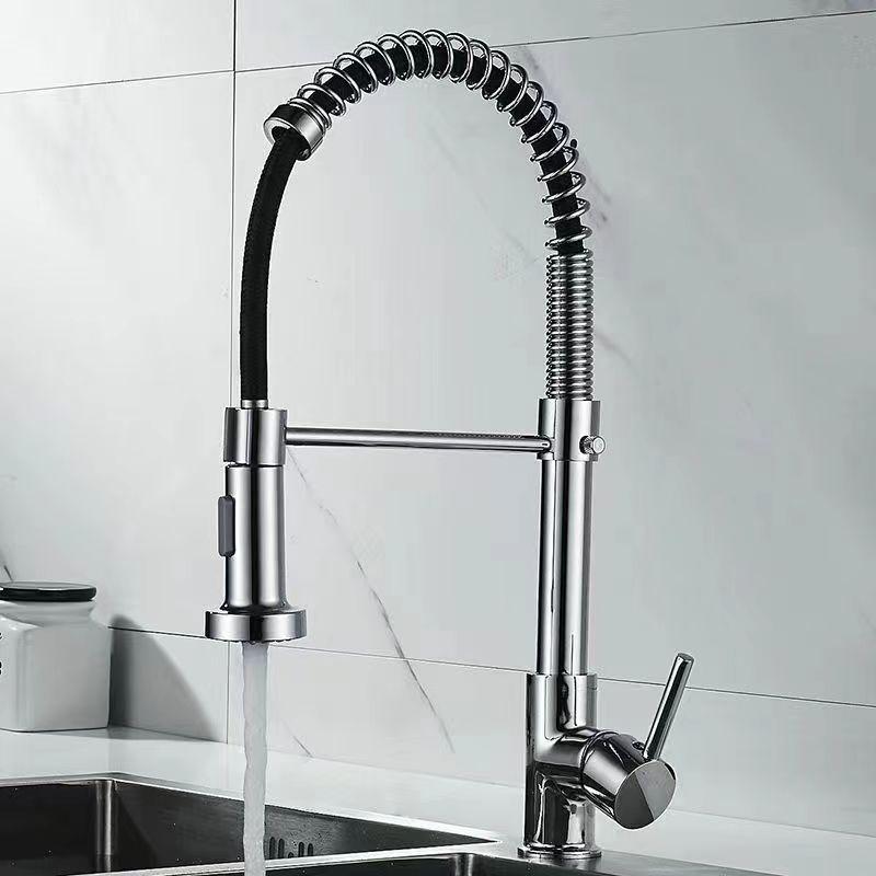 Kitchen Faucet Pull Out Stream Sprayer Deck Mounted Matte Black Mixer Tap 360 Degree Rotation Kitchen Sink Hot Cold Taps