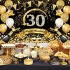 Happy 30th 40th 50th Birthday Banners Black Gold Birthday Party Decorations Adults 30 40 50 Years Old Birthday Party Supplies