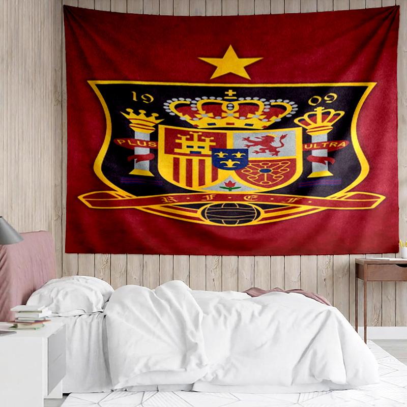 Spanish National Emblem Printed Printed Tapestry, for Bedroom,Livingroom, Dormitory, Large Wall Decor, Fabric Decor Fan Birthday Gifts