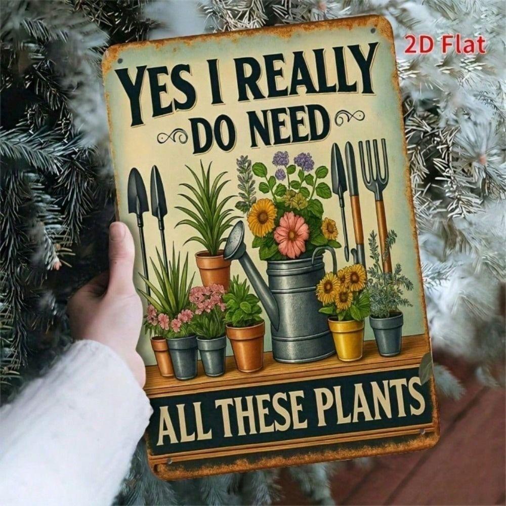 

Metal Wall Art Vintage Plant Decor Tin Sign for Garden