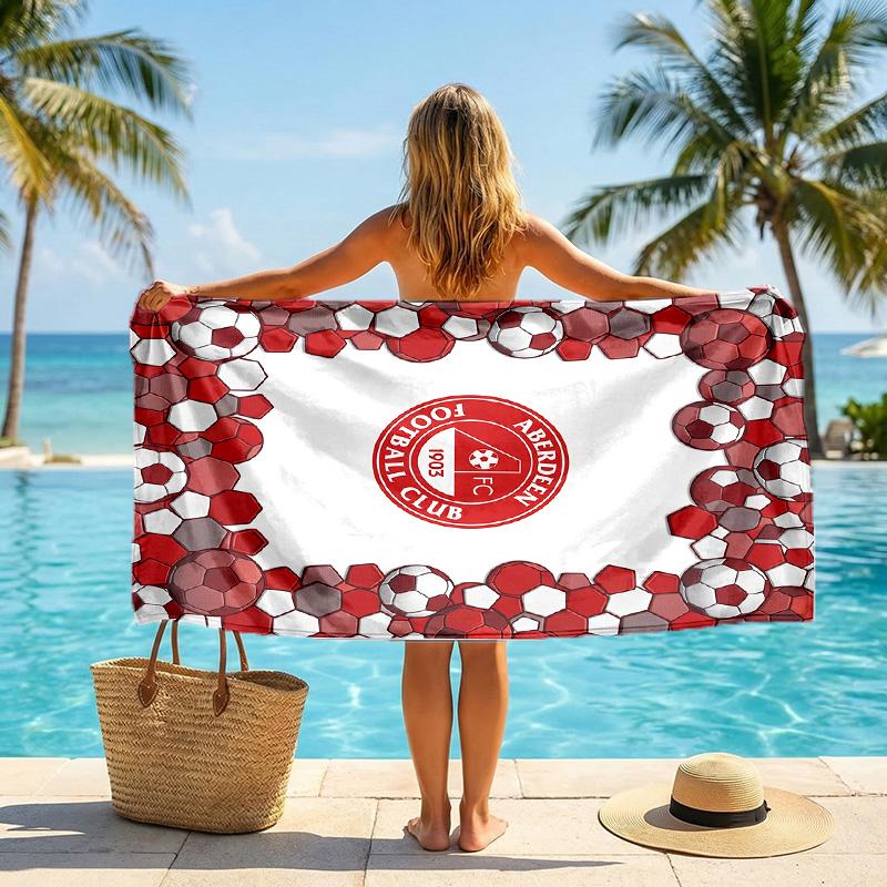 Asciugamano da Spiaggia Asciugatura Rapida Aberdeen FC Stampa Microfibra Assorbente Portatile da Viaggio Asciugamano da Nuoto