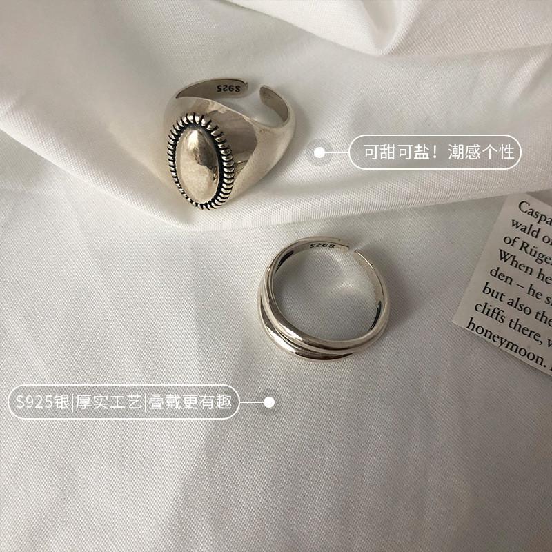 Elegant 925 Sterling Silver Adjustable Open Ring For Women With Trendy Unique Design