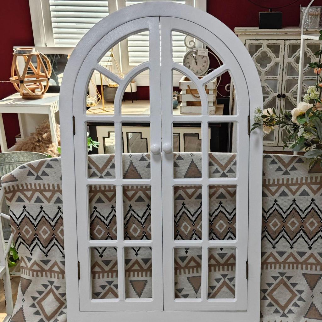 French-Style Solid Wood Shutter Mirror for Electrical Box Covering and Corridor Decor