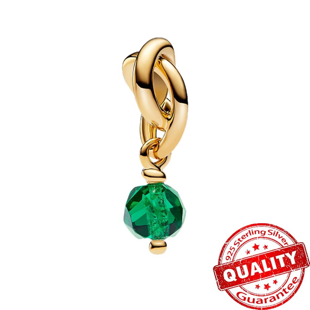 Copper Colorful Birthstone Eternity Round Dangle Lovecharm Fit Original Bracelet Girls Birthday Present Fine Quality Jewelry Gift