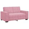 3 Piece Sofa Set with Cushions Pink Velvet