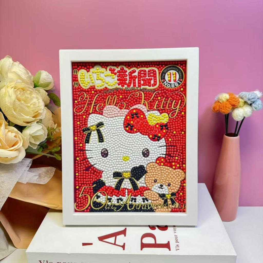 Children'S Diamond Painting Framed Handmade Diy Material Bag Sanrio Diamond Paste Painting Concentration Toy