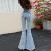 Three-dimensional Bow Flared Jeans for Women, New Autumn 2026 Model, High-waisted, Stretchy, Slimming, Butt-lifting Bell-bottom Pants