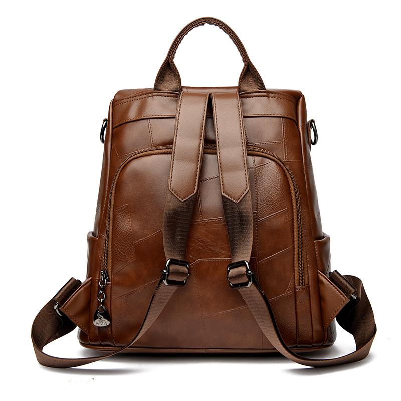 Mochila para mujer, de gran capacidad, de piel suave, para el hombro, para estudiantes, mochila de viaje