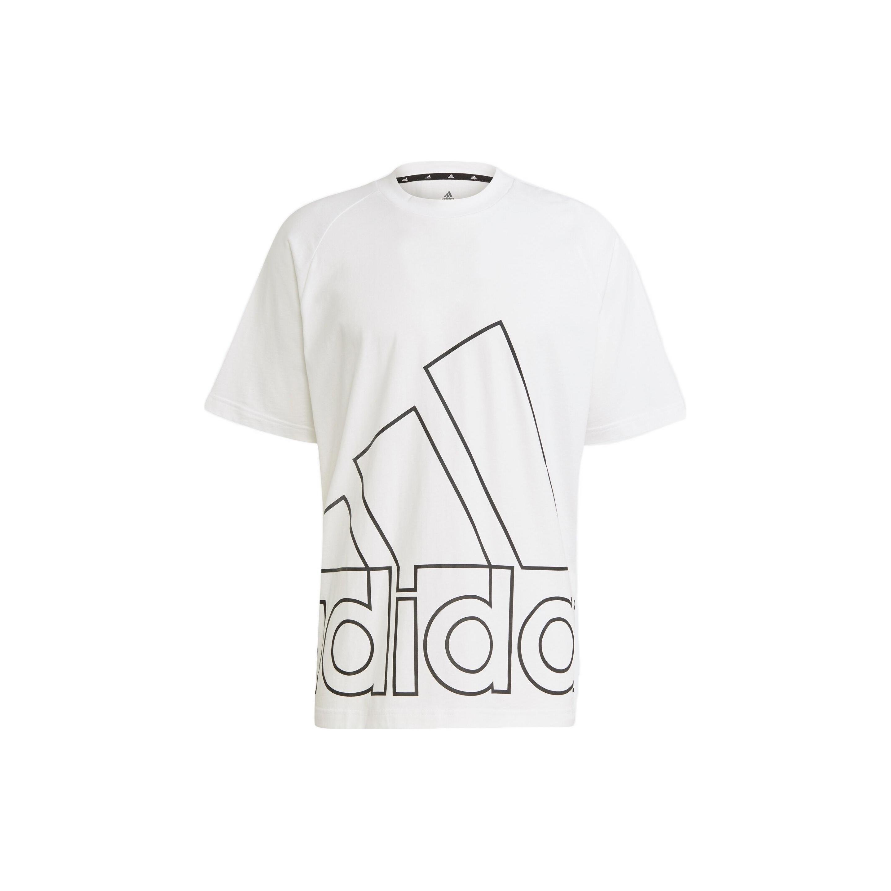 adidas U Big Logo T Sports Stylish Printing Round Neck Short Sleeve White Men s GU4290 L