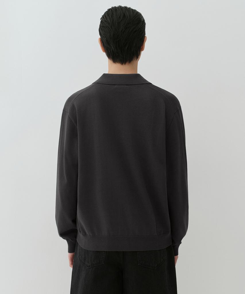 Musinsa Standard Washable Supima Cotton Collared Cardigan [Dark Gray]