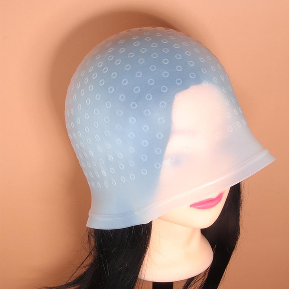 

White Silicone Highlighting Cap Reusable Salon Hair Dyeing Cap Hairdressing Styling Tool Salon Use