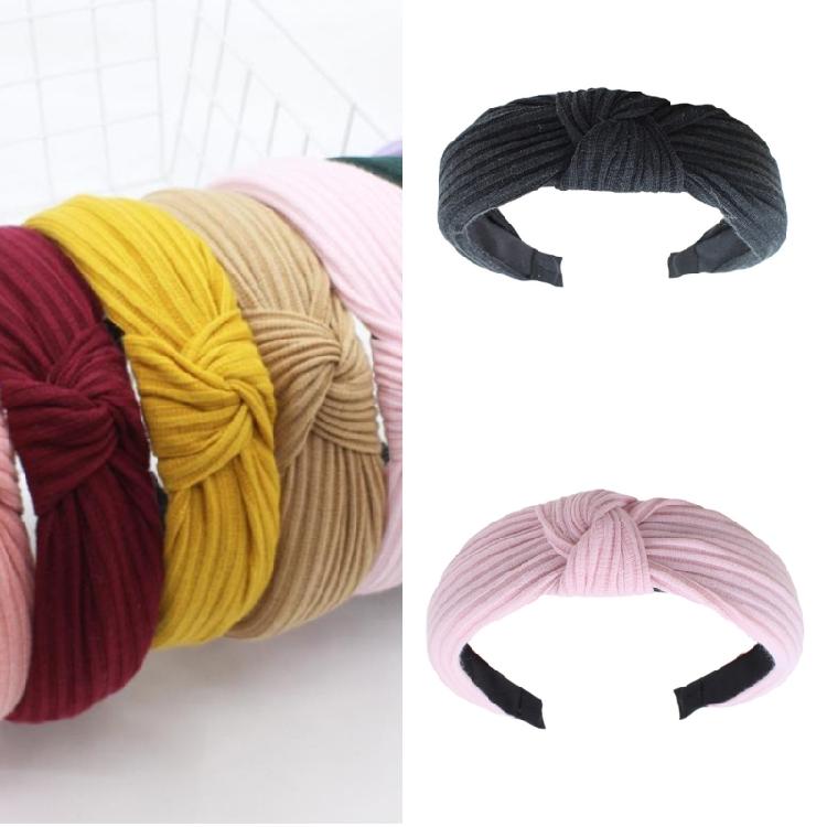 Elegant Knotted Fabric Hairband Women Wide Headband Hair Styling Accessories