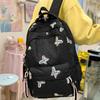 Butterfly Embroidery Backpack Casual Daily Bag Large Capacity School Bag for Students Commuters Minimalist Fashion Design with Tassel Details