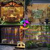 LED Solar Curtain String Lights Outdoor Waterproof Garden Wall Decoration Fairy Garland 8 Lighting Modes Christmas Lighting