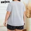 GMXIA Large Size Pajamas Women's Models Summer Enlarged Loose Casual Short-sleeved Shorts Homewear Suit