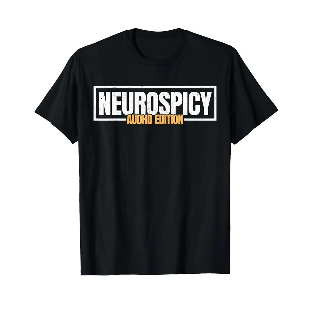Audhd Awareness Adhd Autism Neurospicy T Shirt Vintage Homme Top For Everyday Wear Graphic Streetwear Stylish