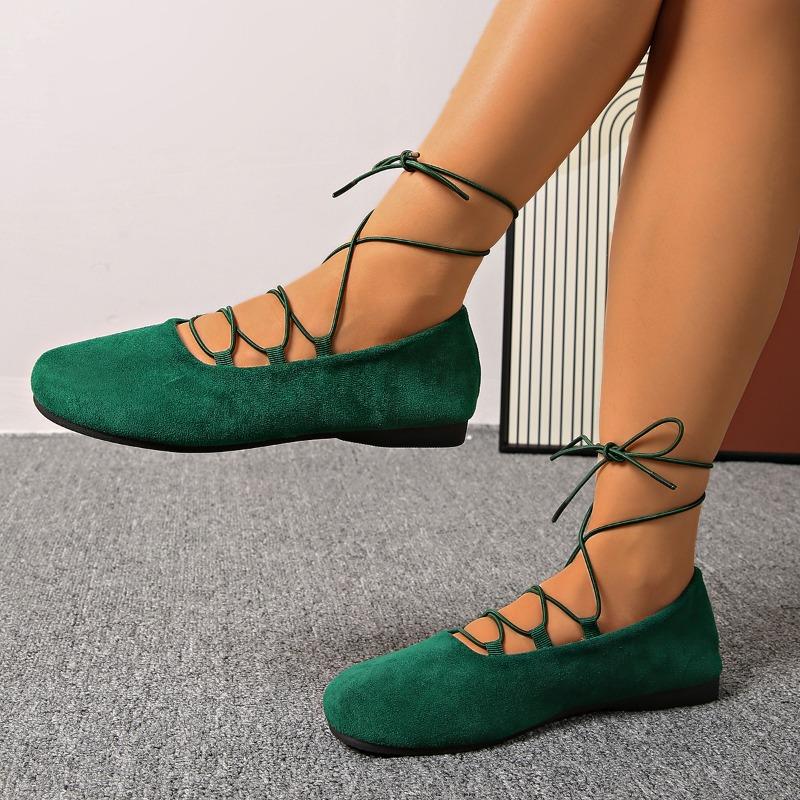 Low Heel Spring/Summer New Cross Strap Shallow Single Shoes Women's Flat Casual Single Shoes Women