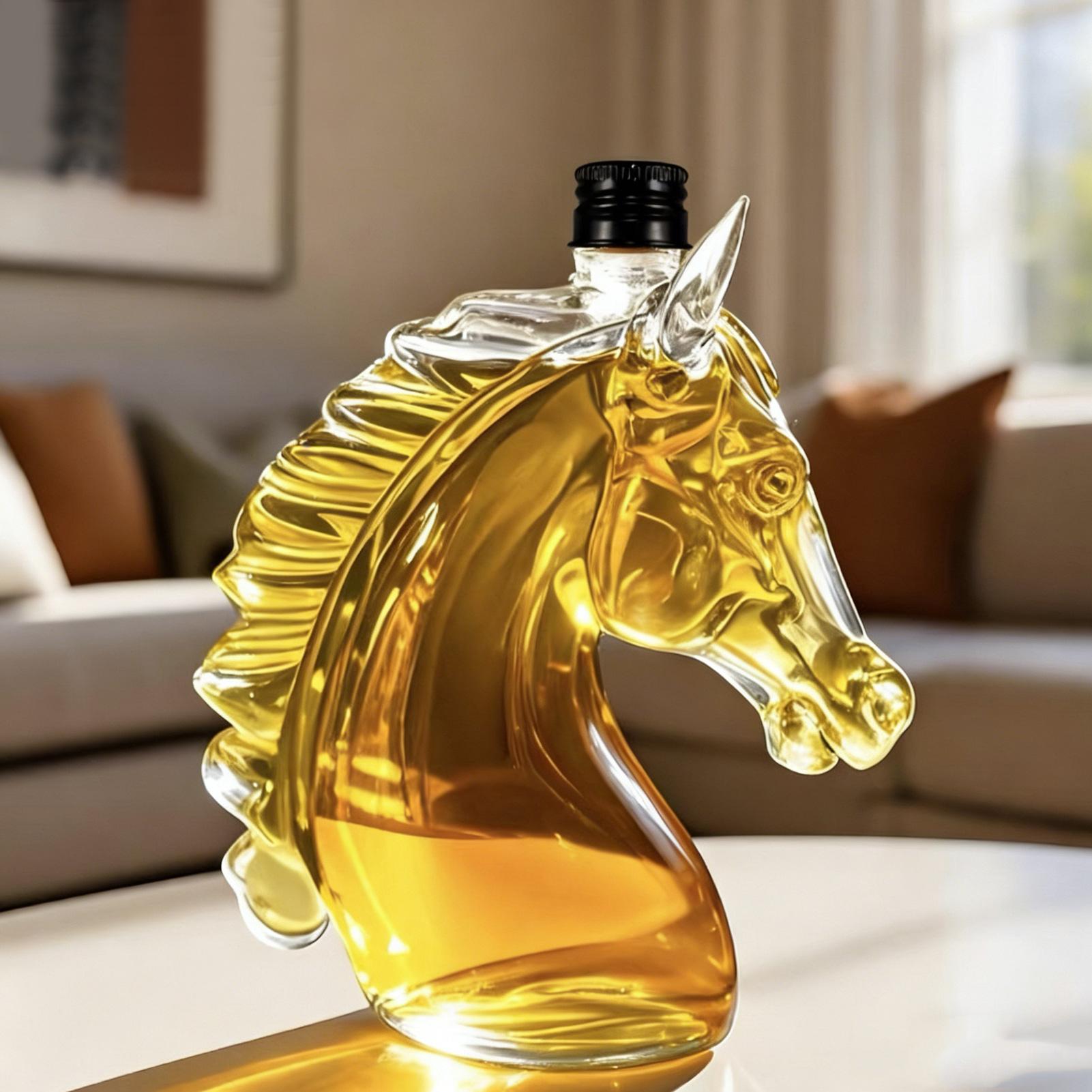 

Whiskey Decanter 350ml Horse Head Shape Bar Tool Glass Whiskey Wine Decanter Bottle for Father Men Husband Dad Boyfriend Him China Mainland
