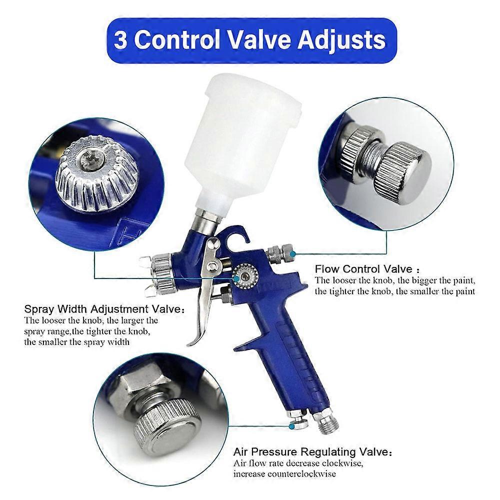 Mini Pneumatic Spray Gun H-2000 Professional 0.8/1.0mm Nozzle 125ml For Car Painting Repair Pneumatic Spray Gun
