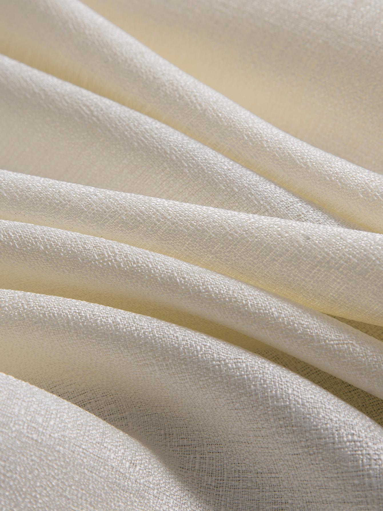 

Шторы Тюль Роскошные Льняные Шторы Для Гостиной Современные Шторы Вуаль Украшения Спальни 100x260cm&Rod Pocket бежевый