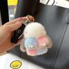 Cute Long Ear Bunny Keychain Real Mink Fur Rabbit Doll Pendant Toys Keyring Women Bag Charm Ornament Pompom Plush Jewelry Gifts