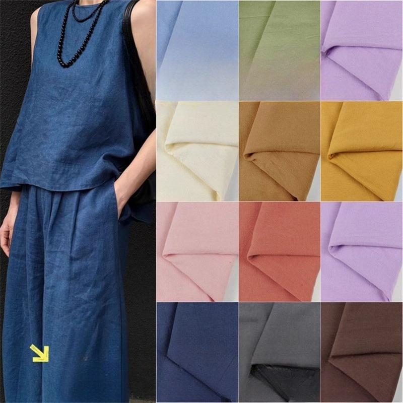 Chinesischer Stil Einfarbige Gewaschene Baumwolle Stoff DIY Der Hintergrundstoff für Das Foto Ist Plissiert Reine Baumwolle Zuhause Hanfu