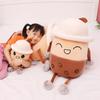 Hands and feet milk tea cup doll throw pillow cute bubble tea plush toy children's accompanying doll rag doll
