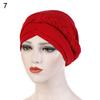 Modny Jednokolorowy Pleciony Muzułmański Turban Kapelusz Chemo Bandana Headwrap