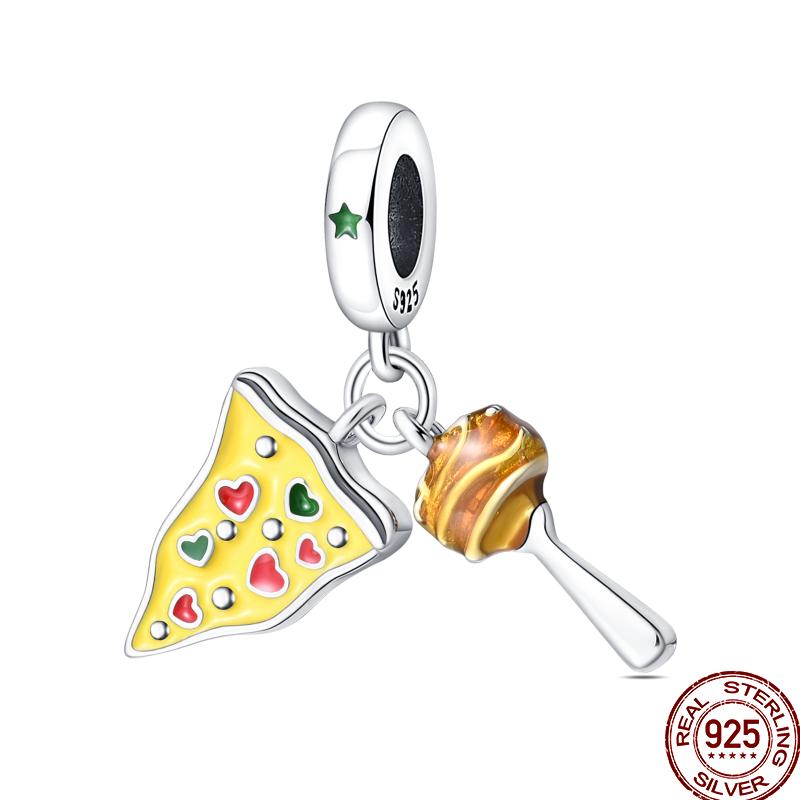 Copper Dessert Afternoon Tea Series Pink Zircon Sweets Playground Series Suitable Fit Pan Original Bracelet Diy