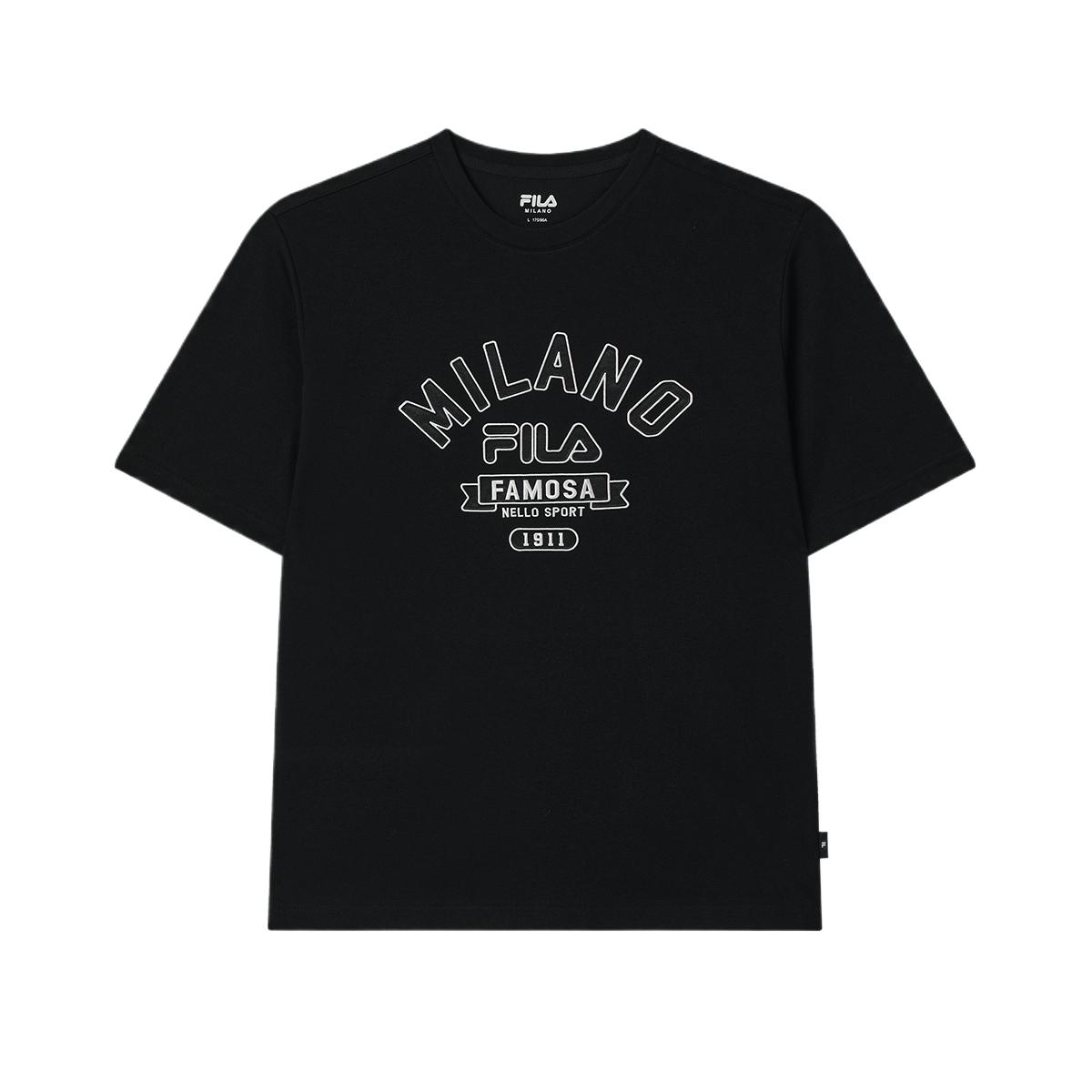 

Fila Серия Milano Универсальная Удобная Классическая Повседневная Футболка с Коротким Рукавом Мужские топы F11M535101F-BK XL