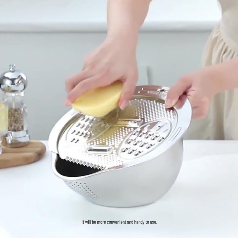 ZISIZ 304 Edelstahl Abtropfkorb mit Reibe