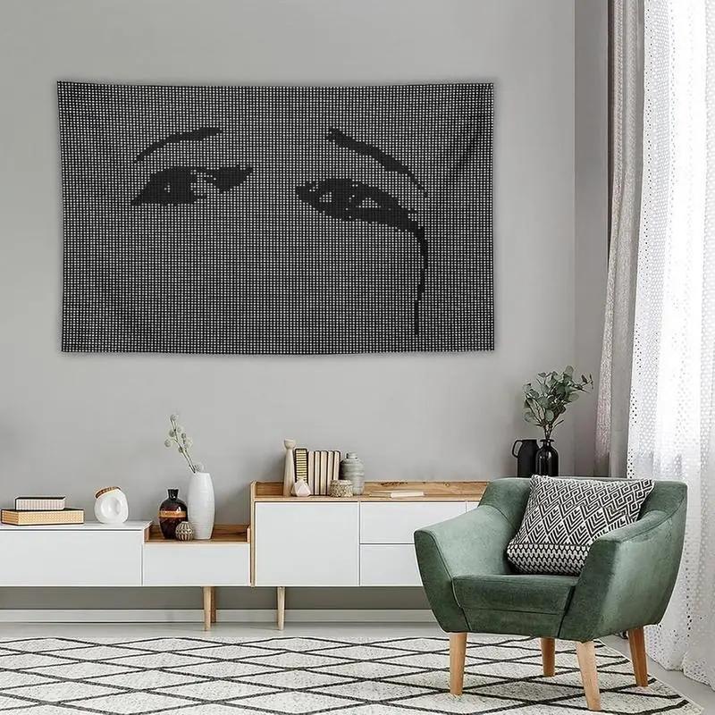 VIKAMA Minimalist Polka Dot Eye Art Tapestry Abstract Modern Polyester Wall Hanging for Bedroom Living Room Decor