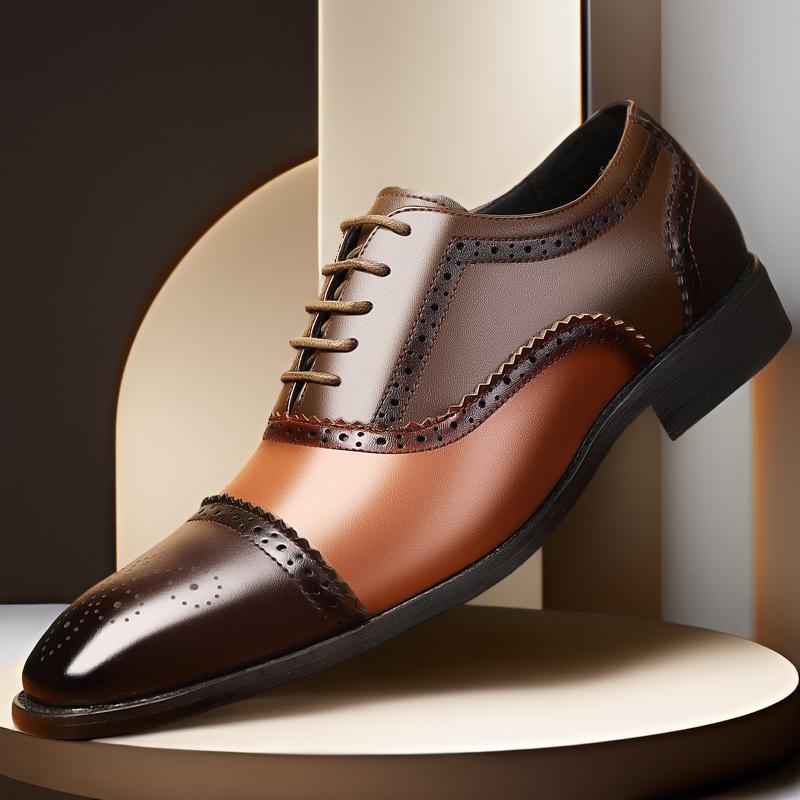 New Brogue Leather Men's Shoes - Stylish, Breathable, Versatile for Business and Weddings In Spring and Autumn