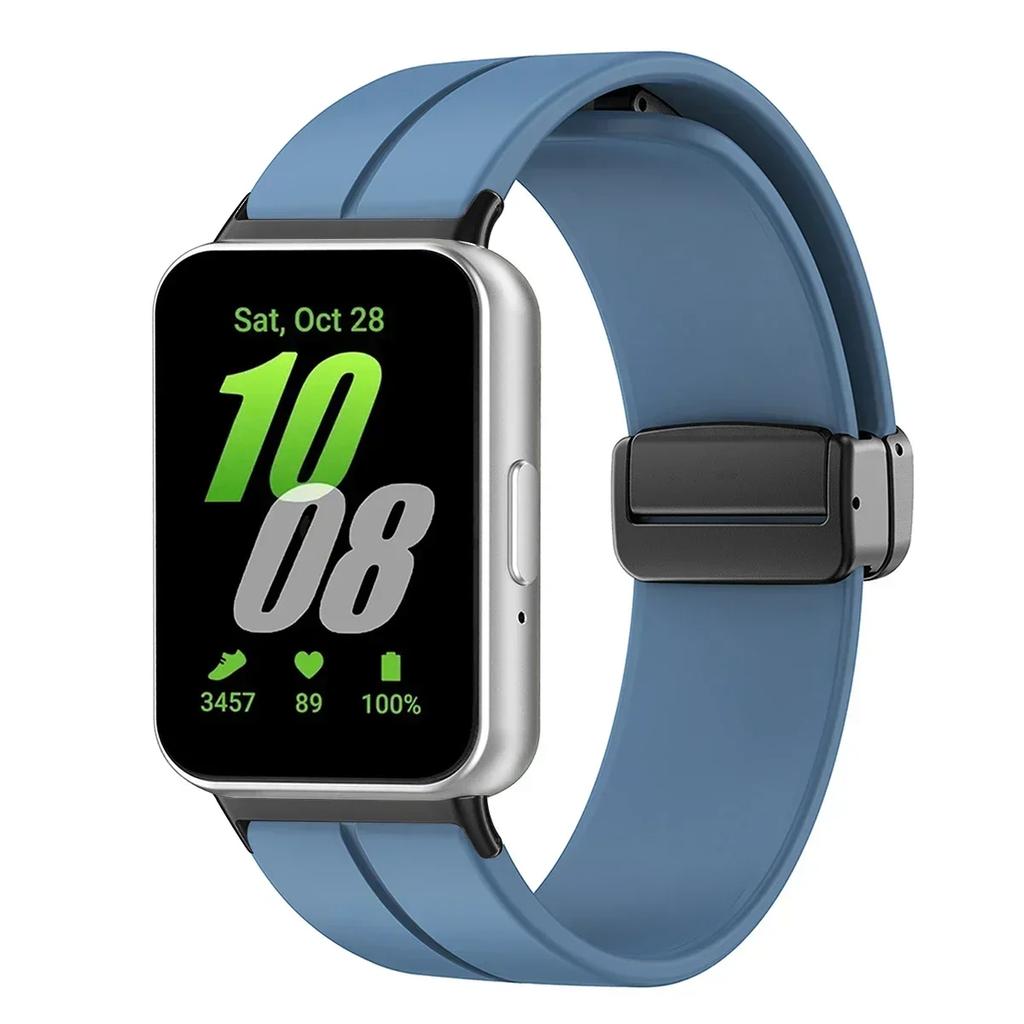 Cinturino in Silicone per Samsung Galaxy Fit3 Cinturino per Orologio Fibbia Magnetica Braccialetto Sostituzione Correa
