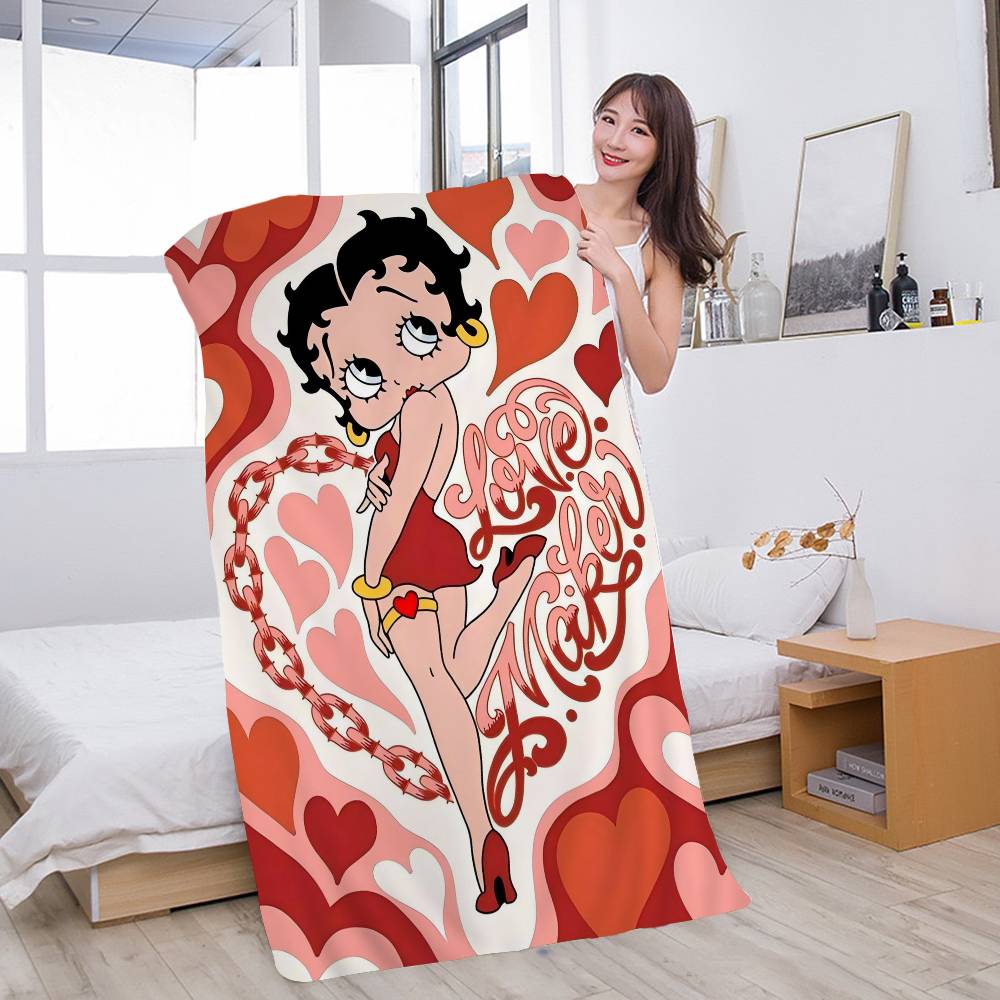 B-Betty-Cute-Boops Beach Towel Colorful Bath Towels For Girl Microfiber Quick Dry Custom Sand Free Beach Yoga Spa Gym Pool