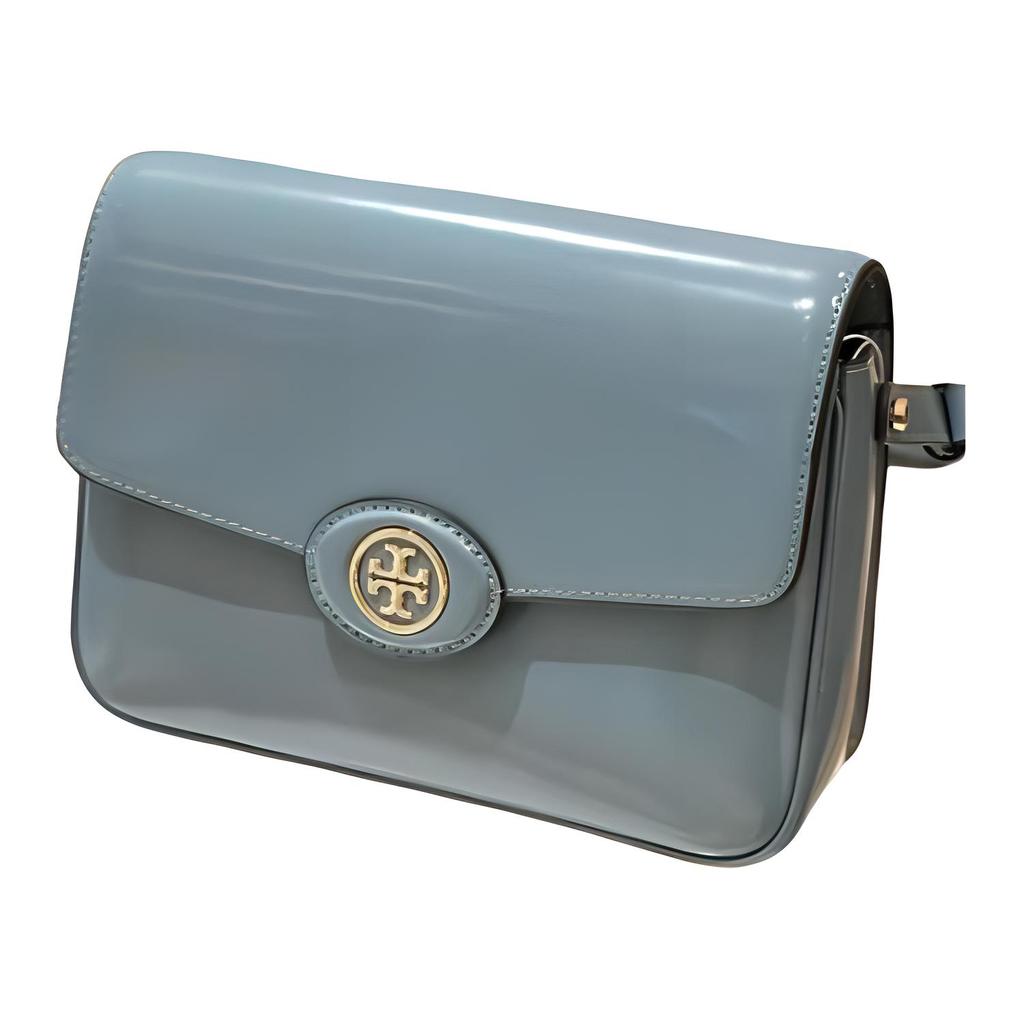 Tory Burch Robinson Adjustable Strap Leather Tofu Tote Handbag Medium Women handbags Dark-Green Turquoise 143122-404