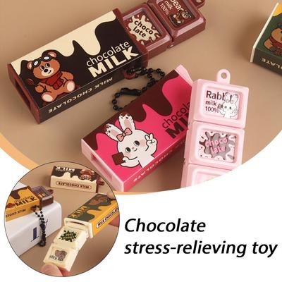 Symulowana Czekolada Fidget Toy Japoński Styl Breloczek do Łagodzenia Stresu Giętka Zatrzaskowa Zabawka Sensoryczna Kreatywny Prezent Dla Dzieci Dorosłych