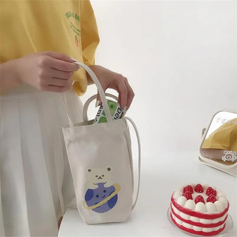 Fashi Water Bottle Bags Women Small Cross Body Bag Simple Versatile Canvas Student Small Bag