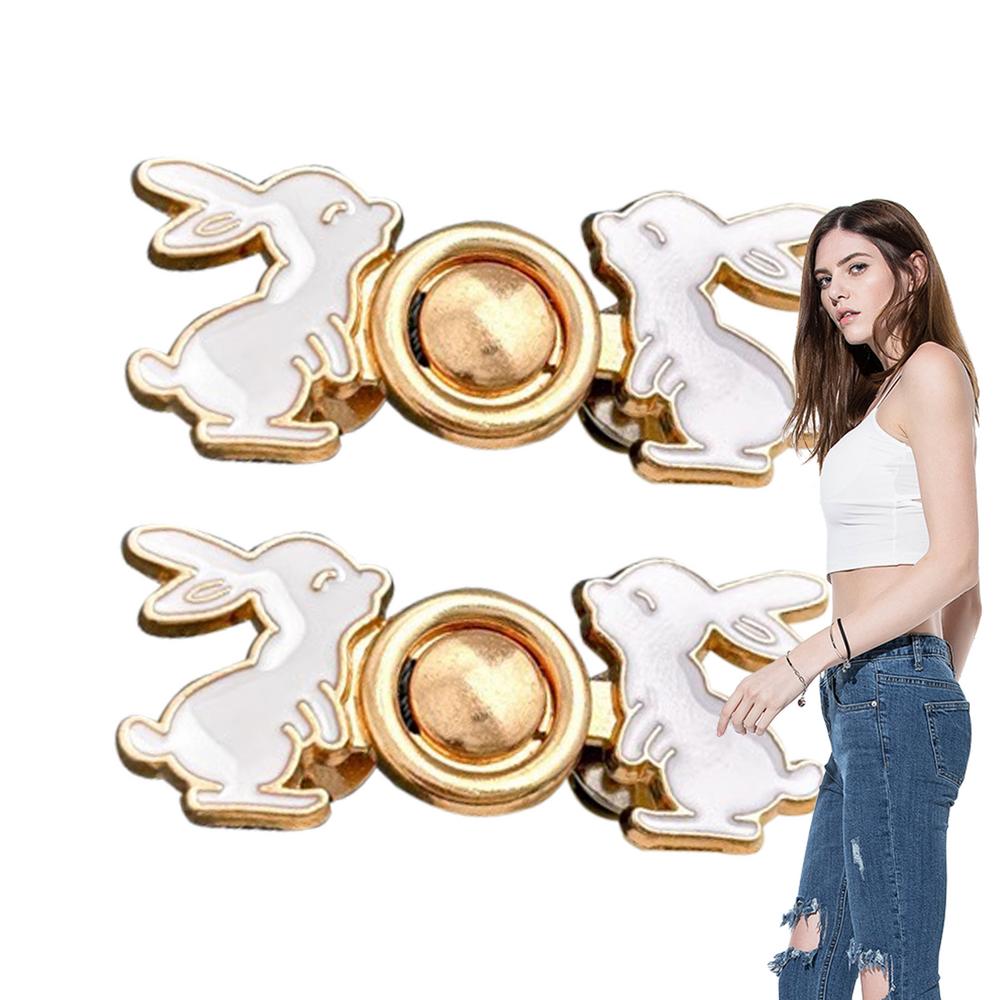 Pant Waist Tightener 2 Pairs Waist Tightener Buckles Adjustable Pants Button Tightener Detachable Waist Tightener Buckles