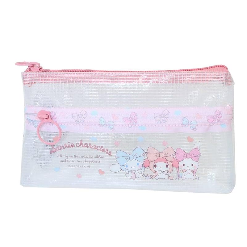 

K Company sanrio clear double zipper pouch sanrio characters H110×W200×D20mm CCWF1-SAC